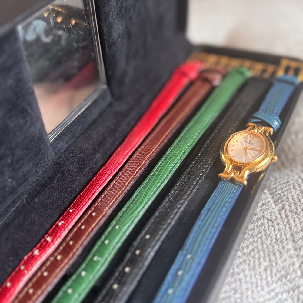 Fendi Vintage Goldtone Watch with Interchangeable Straps